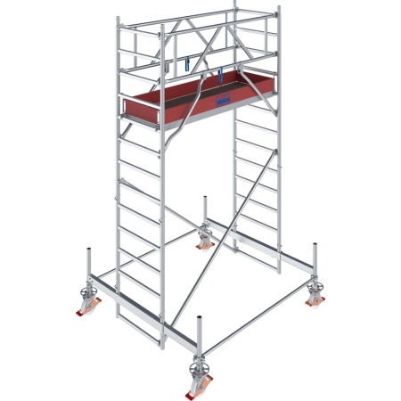 Aluminiowe rusztowanie jezdne Krause STABILO 100 (2,00 × 0,75 m) – wysokość robocza 4,5–12,5 m